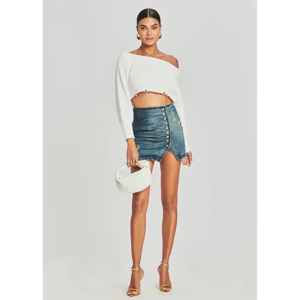retrofete Willa Skirt Ariel Blue Mini Denim Pearl